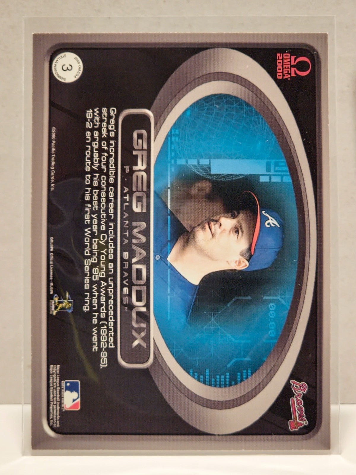 2000 Pacific Omega Stellar Performers Greg Maddux #3 HOF 2