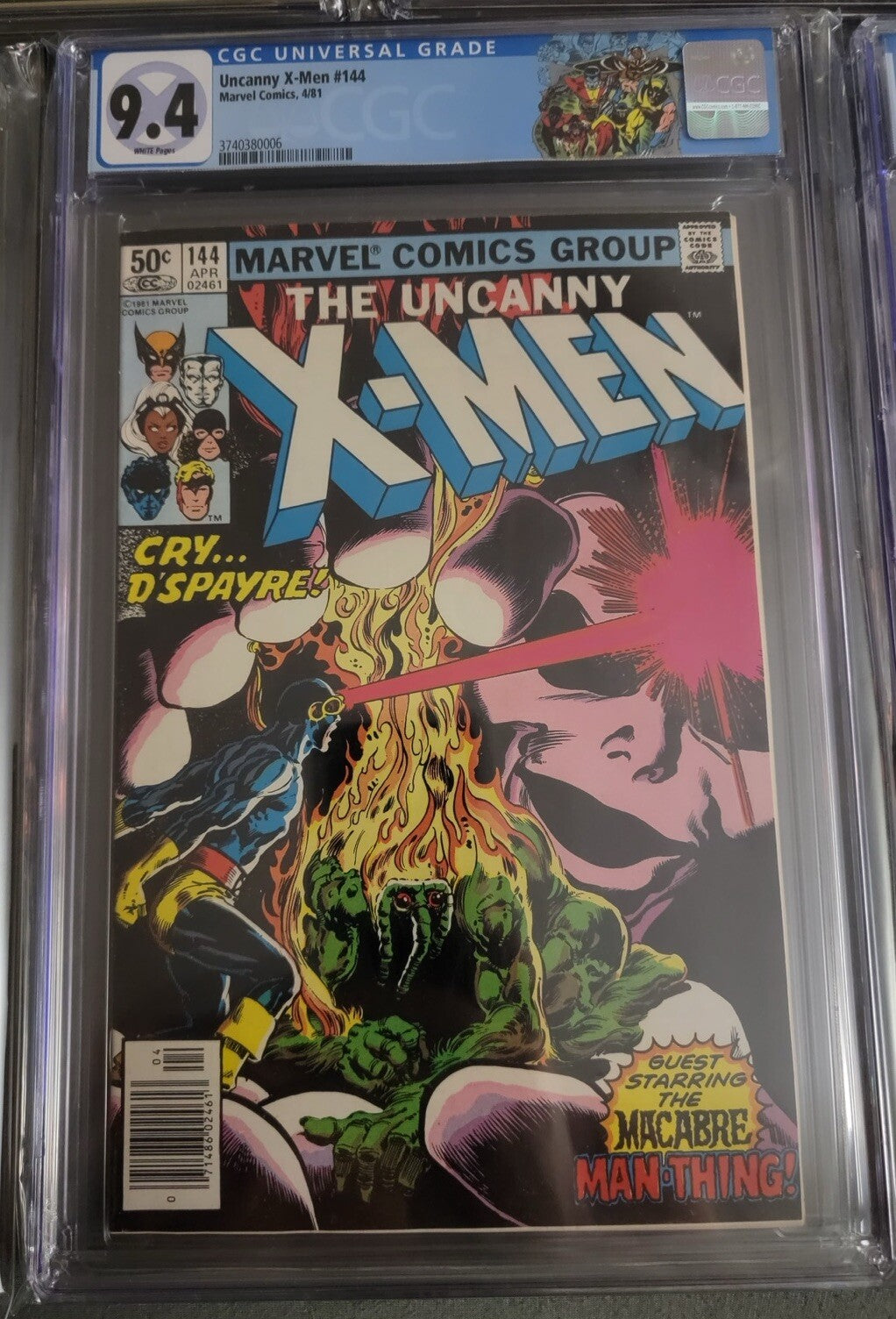 X-Men #144 1981 CGC 9.4 WP CUSTOM Cyclops Solo Story Man-Thing Marvel 1