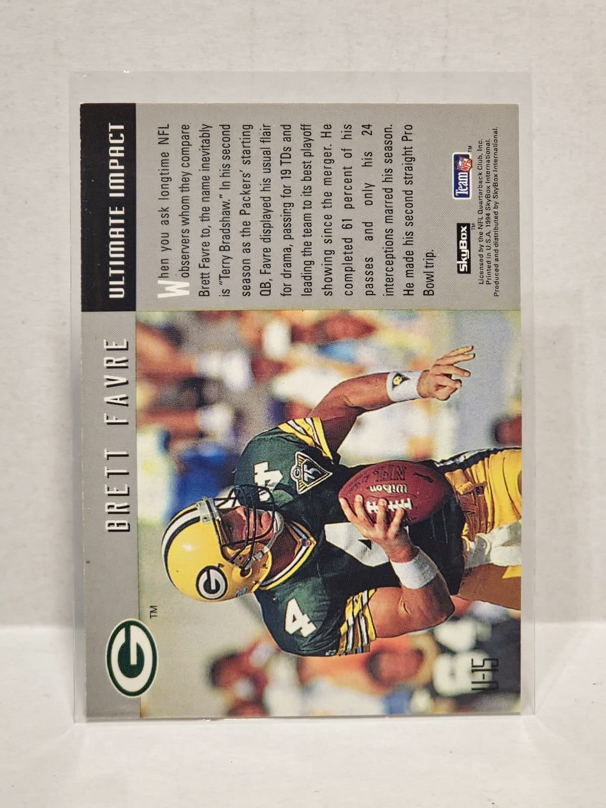 1994 SkyBox Impact Ultimate Impact #U15 Brett Favre Green Bay Packers 2