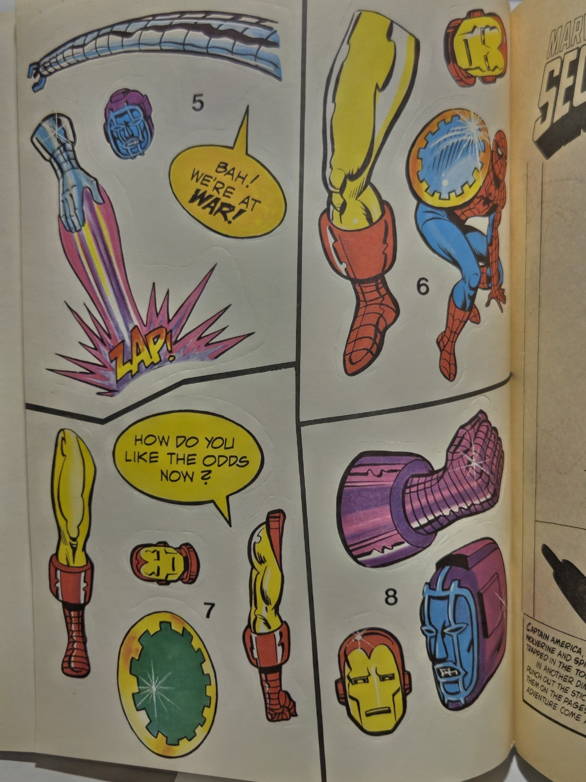 Marvel Super Heroes Secret Wars Sticker Adventures 1984 Doom Avengers X-Men 4