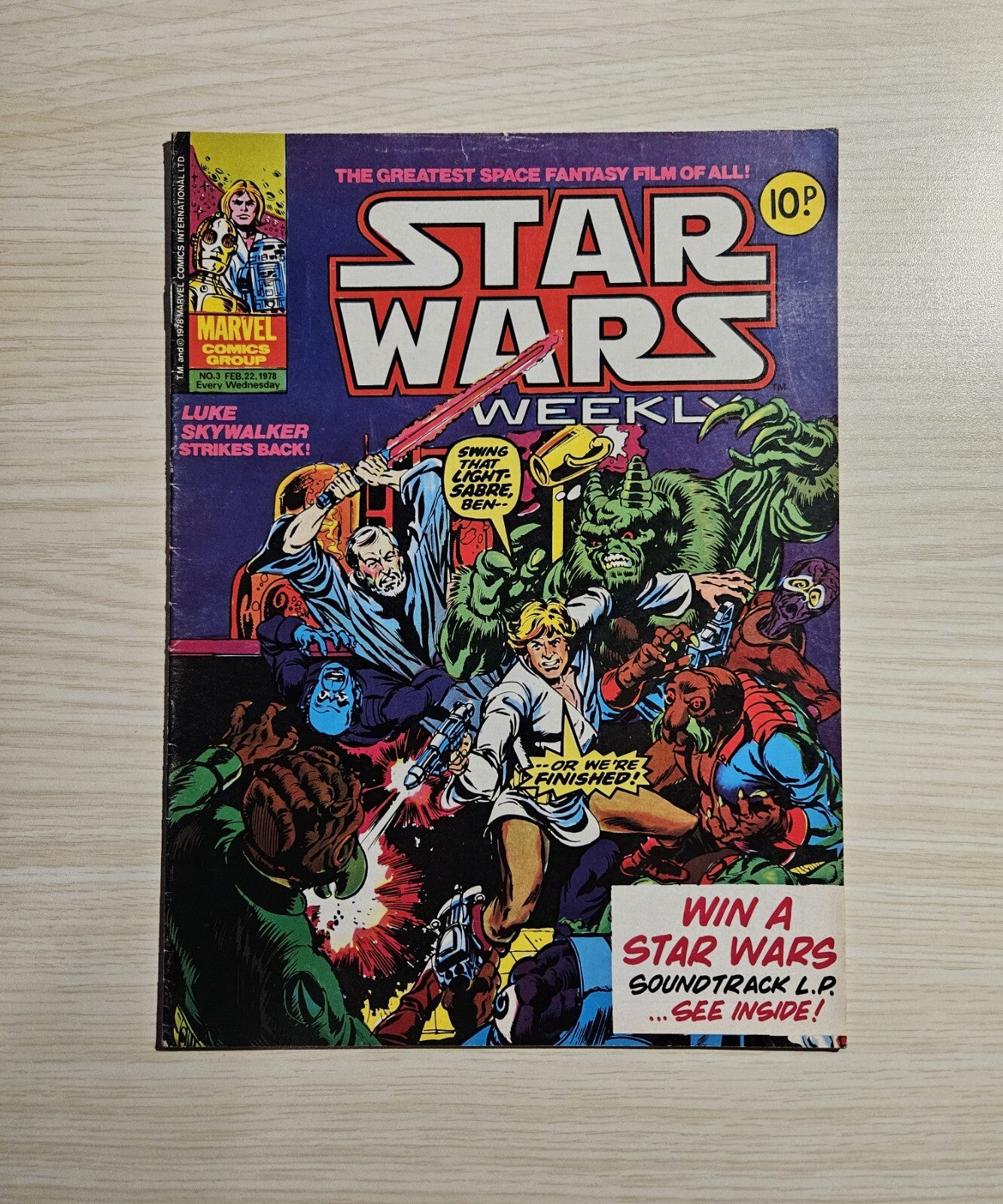 Star Wars Weekly Comic # 3 1978 UK Marvel Magazine Luke Skywalker Obi-Wan Kenobi 1