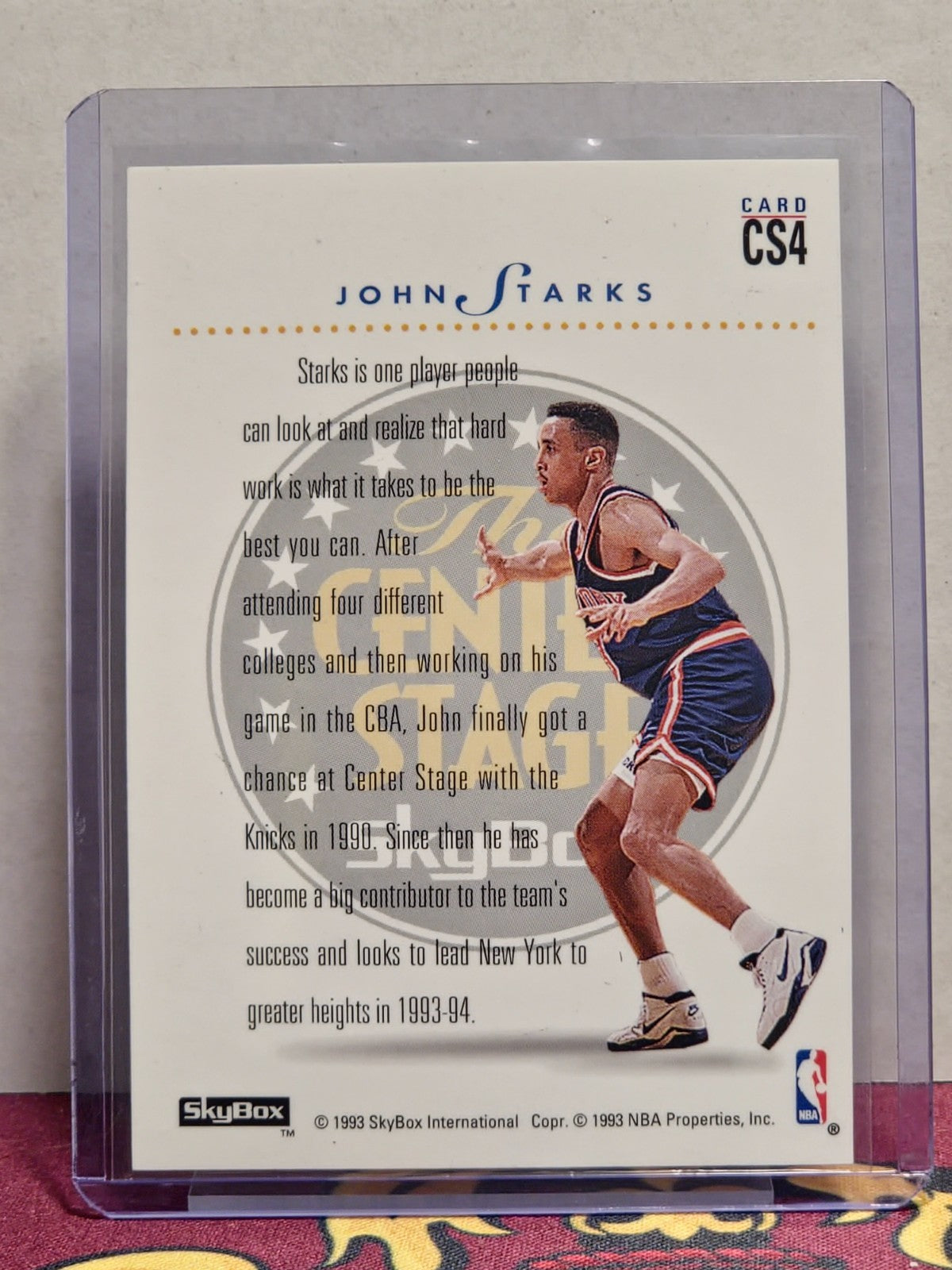 1993-94 Skybox Premium The Center Stage John Starks #CS4 2