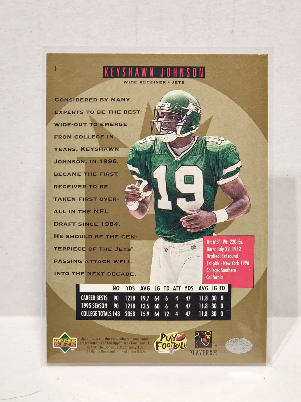 1996 SP - Keyshawn Johnson #1 (RC) 2
