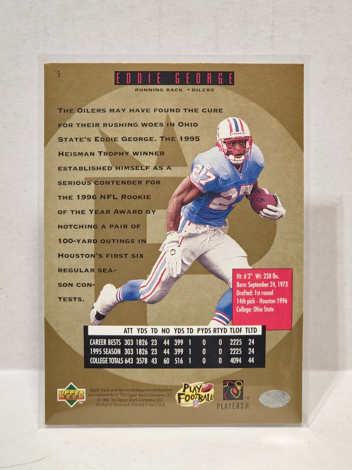 1996 SP - Eddie George #5 (RC) 2