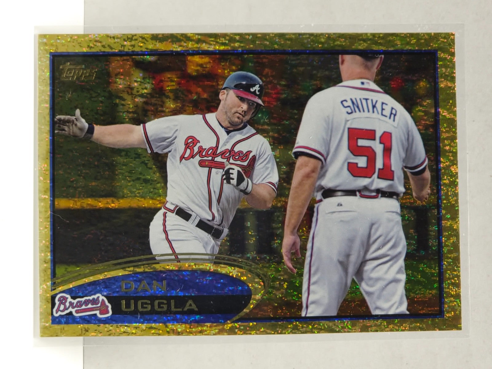 2012 Topps Gold Sparkle Dan Uggla Brian Snitker #565 Rookie RC 1