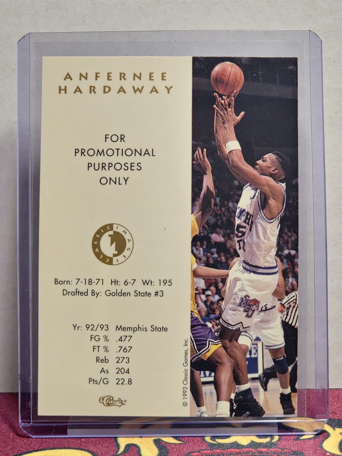 1993 Classic Images Promo Anfernee "Penny" Hardaway Basketball Card 2