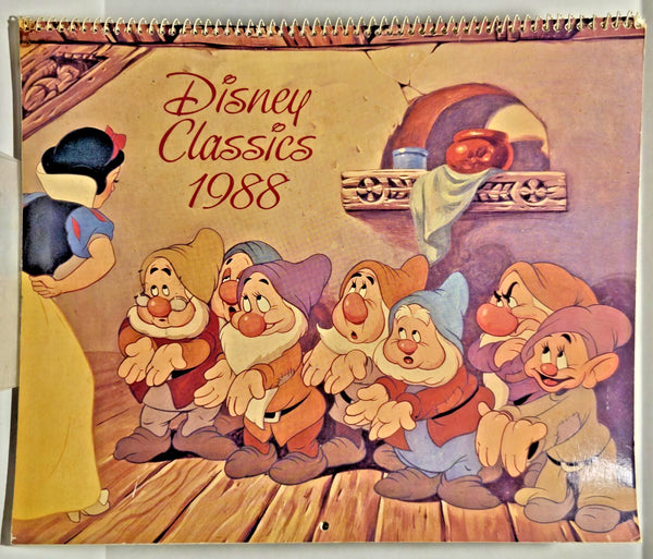 Disney Calendar 1988 Walt Disney Classics Colorful Prints Retro Leap Year 2044