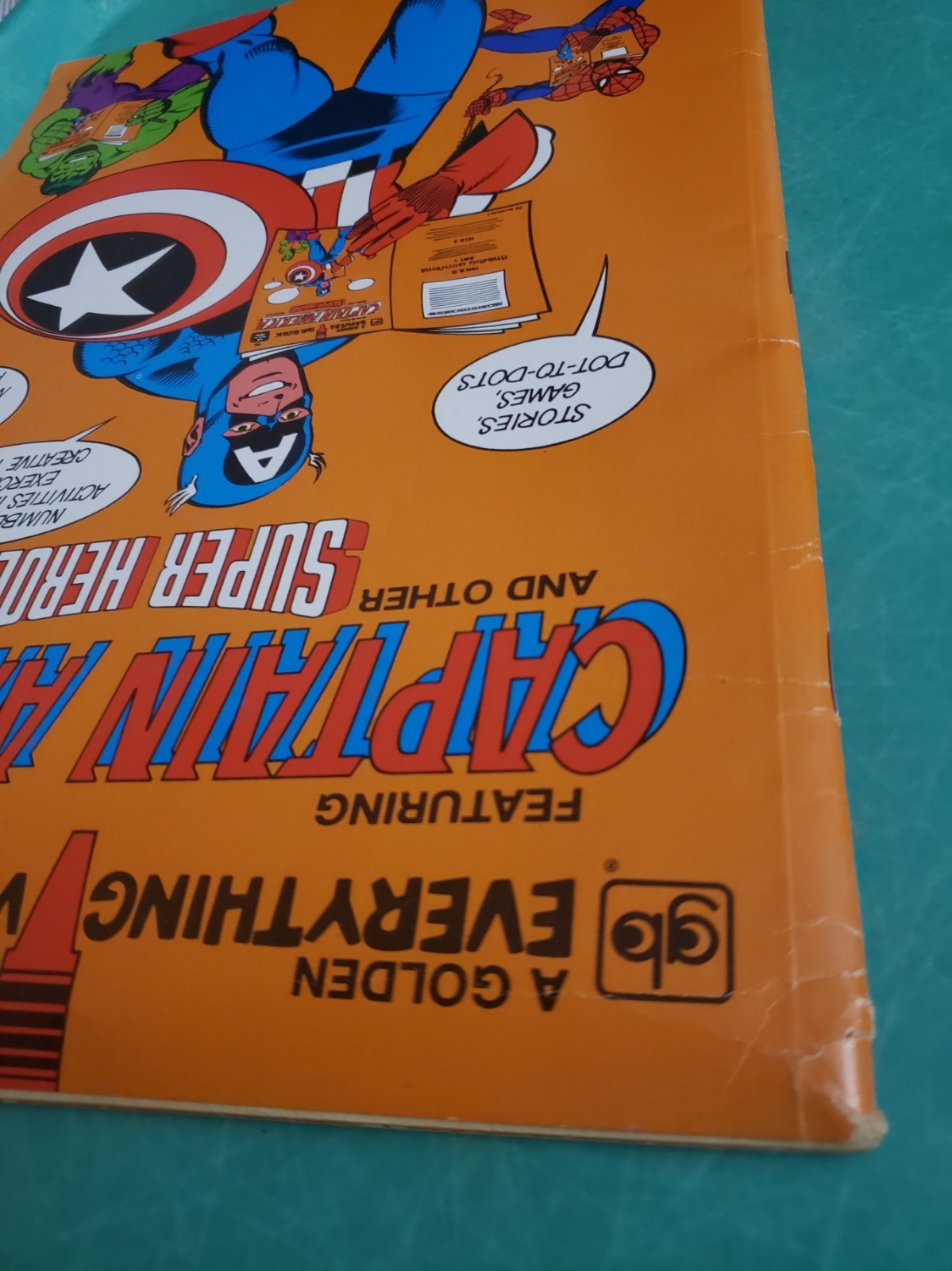 A Golden Everything Workbook CAPTAIN AMERICA 1980 Vintage Marvel  Superhero MCU 3